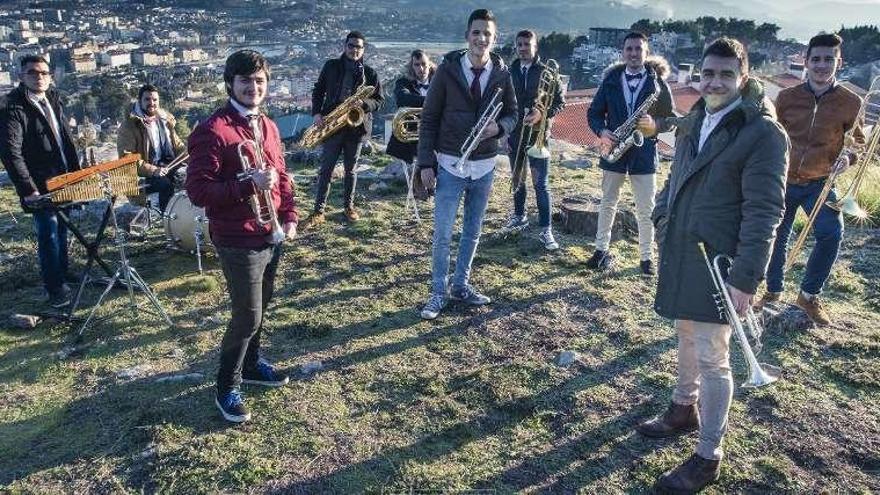 Galifunk Brass, grupo que tocará hoy en Agolada.