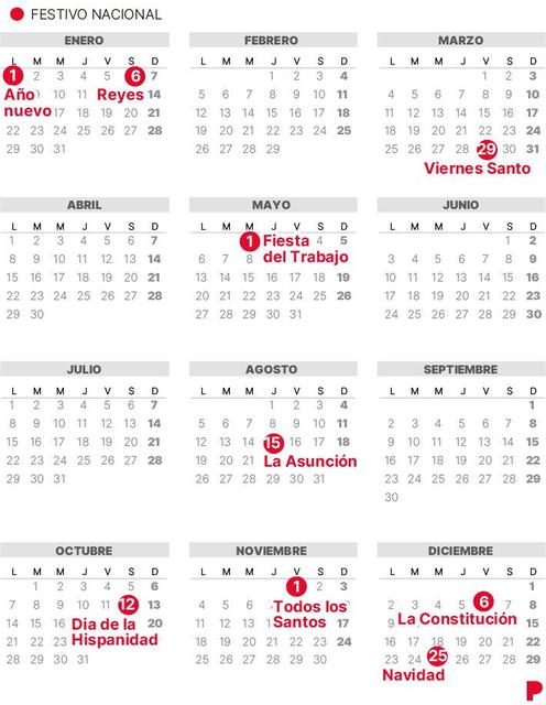 Calendario Laboral España 2024
