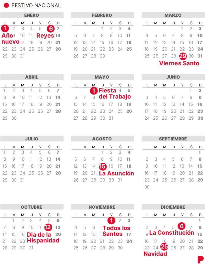 Calendario Laboral España 2024