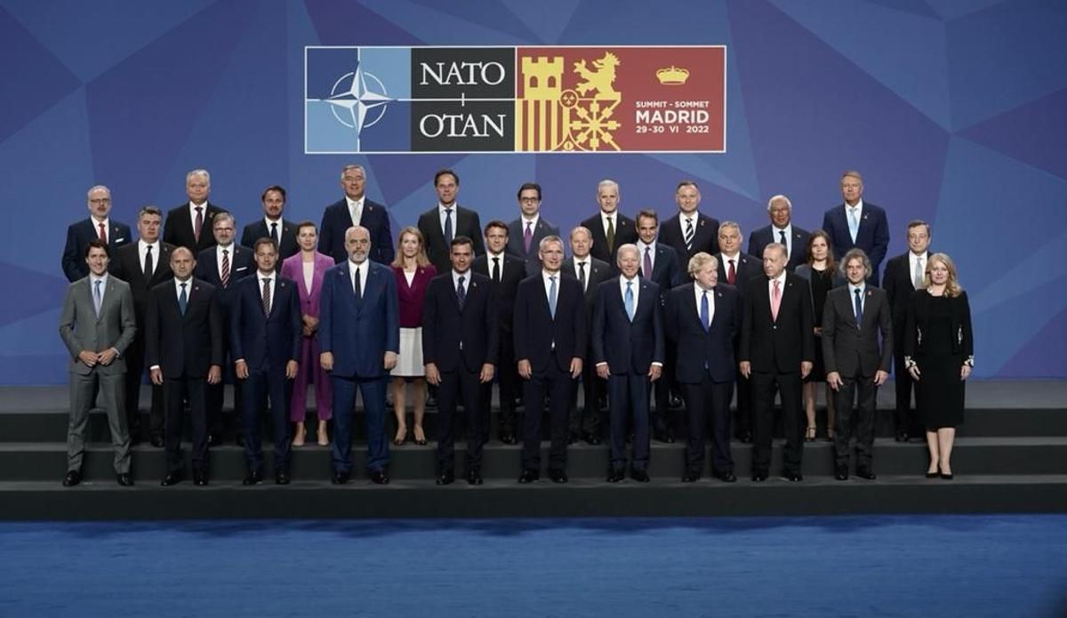 Imagen oficial de los líderes de la OTAN en Madrid