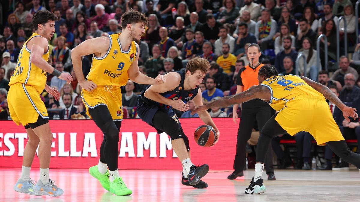 Rokas Jokubaitis, en un partido ante Maccabi la pasada temporada