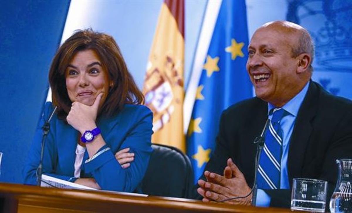 La vicepresidenta Sáenz de Santamaría i Wert, després del Consell de Ministres. La vicepresidenta Sáenz de Santamaría i Wert, després del Consell de Ministres.