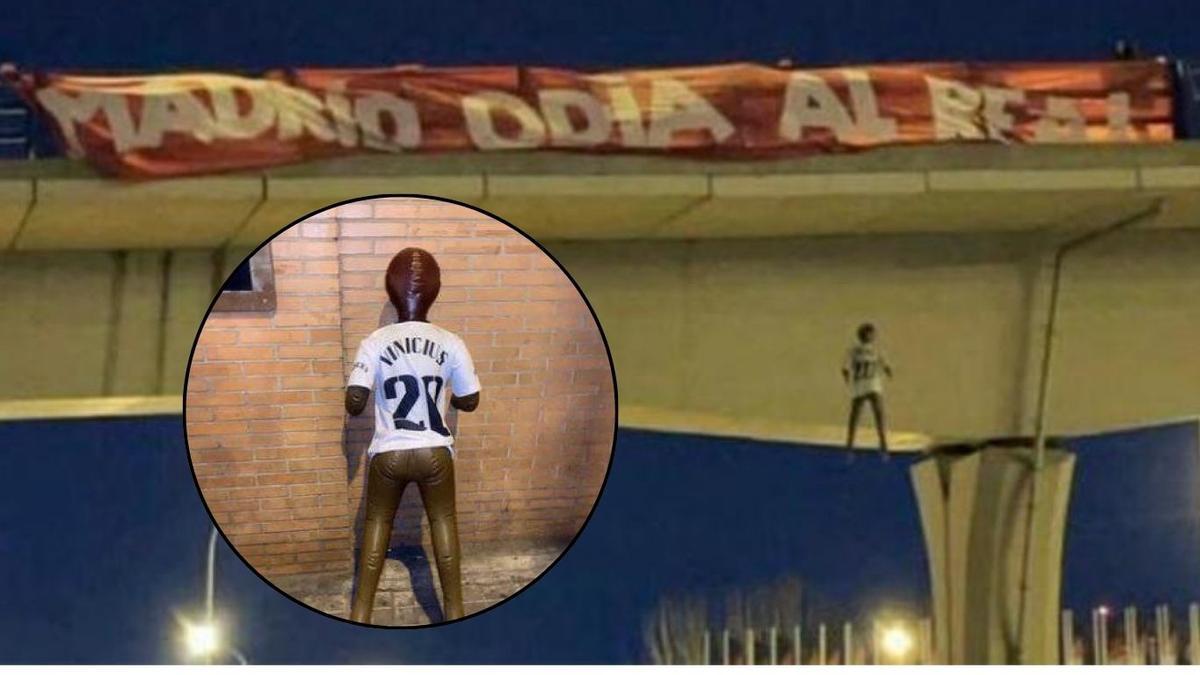 La muñeca hinchable ahorcada con la camiseta de Vinicius Jr, el pasado año.