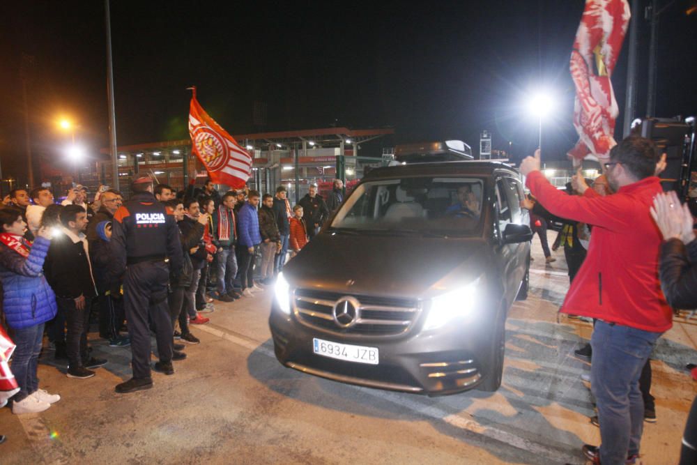 Rebuda dels aficionats al Girona després de la victòria davant el Madrid