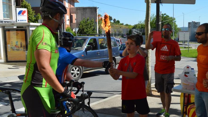 Arribada de la flama a Berga