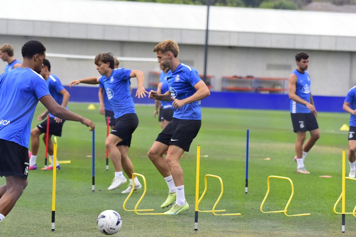 Entrenamiento del Dépor en Abegondo en la tercera semana de pretemporada