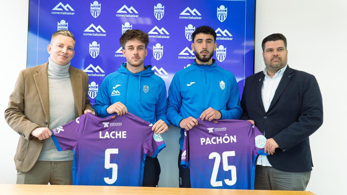 Messow, Lachèvre, Pachón y Julià, con la tercera equipación del Atlético Baleares.