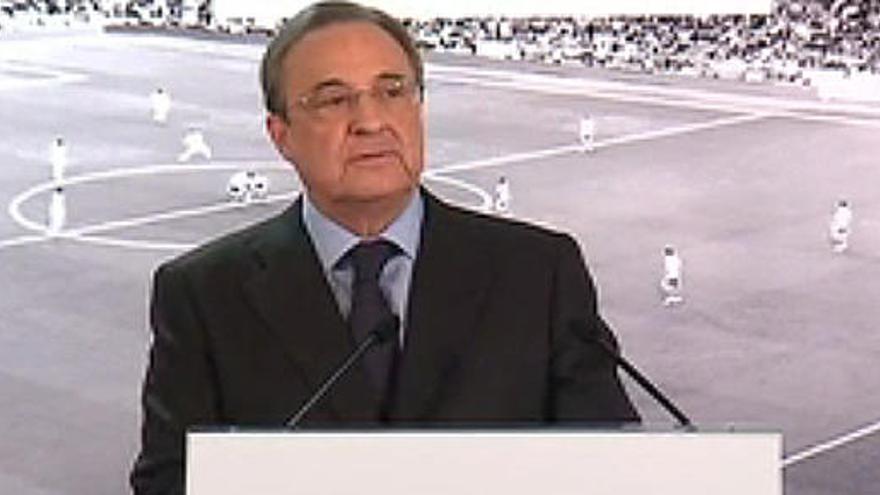 Florentino Pérez, durante la comparecencia.