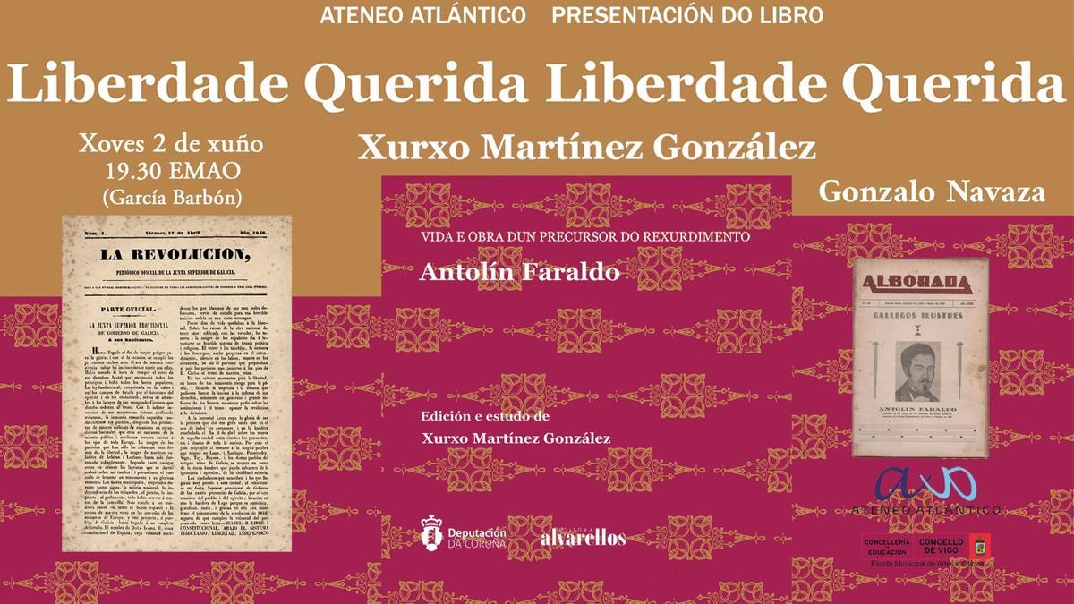 Ateneo Atlántico organiza la presentación del libro sobre Antolín Faraldo.