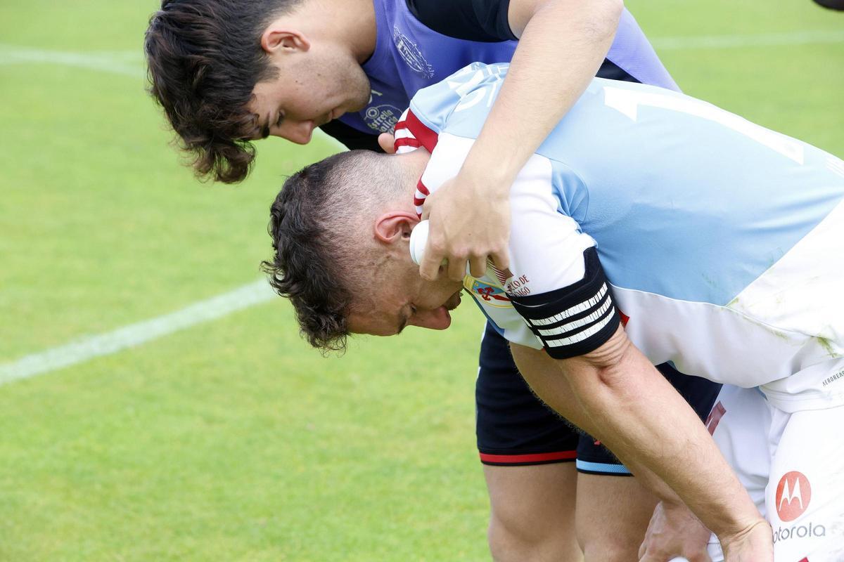 Samu Rodríguez, tras el descenso a Tercera Federación.