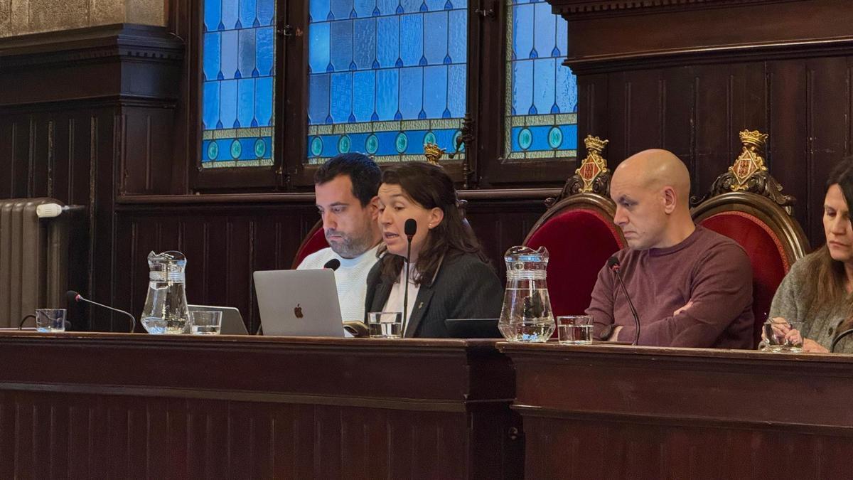 La portaveu socialista, Bea Esporrín, en un ple municipal.