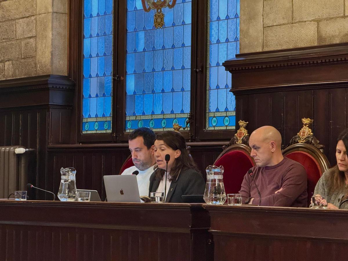 La portaveu socialista, Bea Esporrín, en l'últim ple municipal.