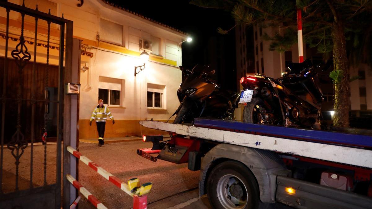 Moto en la que huía El Melillero cuando fue detenido.