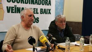 El presidente de la Coordinadora del Baix Besòs, Pepe Sánchez, y el presidente de la Federación de Asociaciones Vecinales de Barcelona, Camilo Ramos.