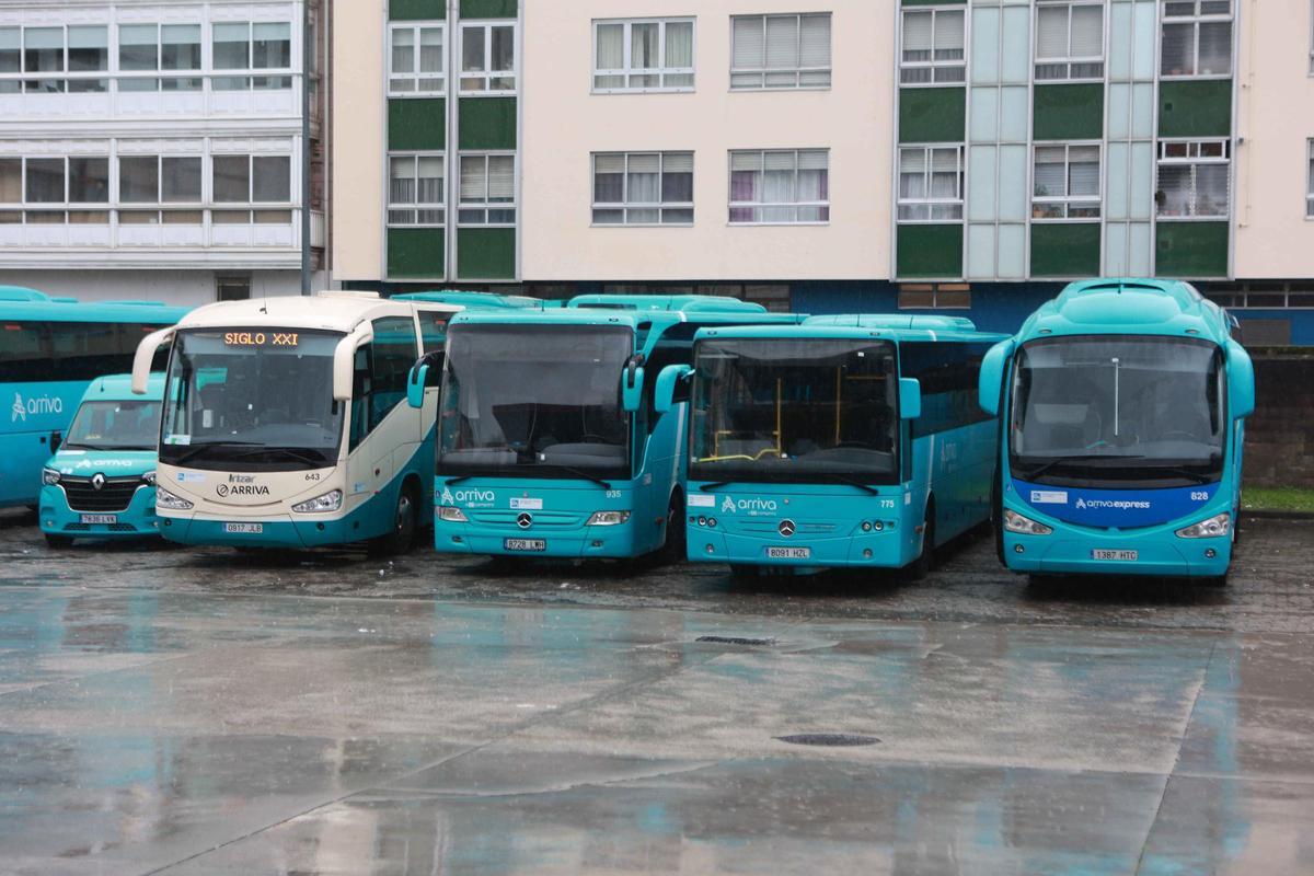 Protesta de trabajadores de Arriva en A Coruña Protesta de trabajadores de Arriva en A Coruña