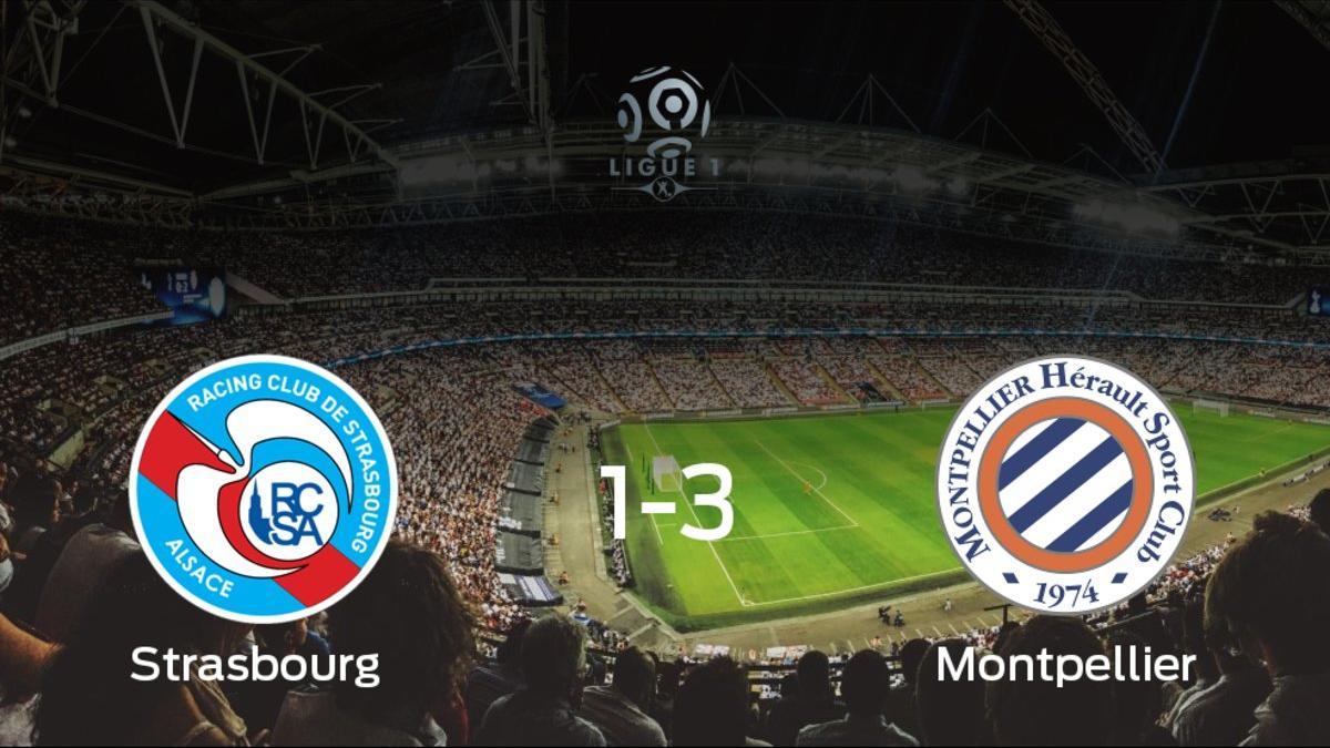 Victoria del Montpellier frente al Strasbourg (1-3)