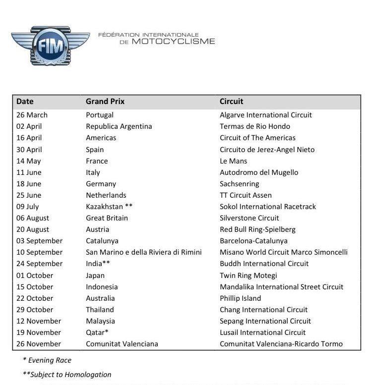 El calendario provisional de MotoGP de 2023, sin Motorland Aragón.