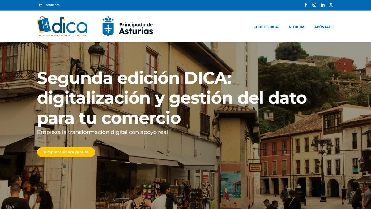 Captura de pantalla de la web de DICA