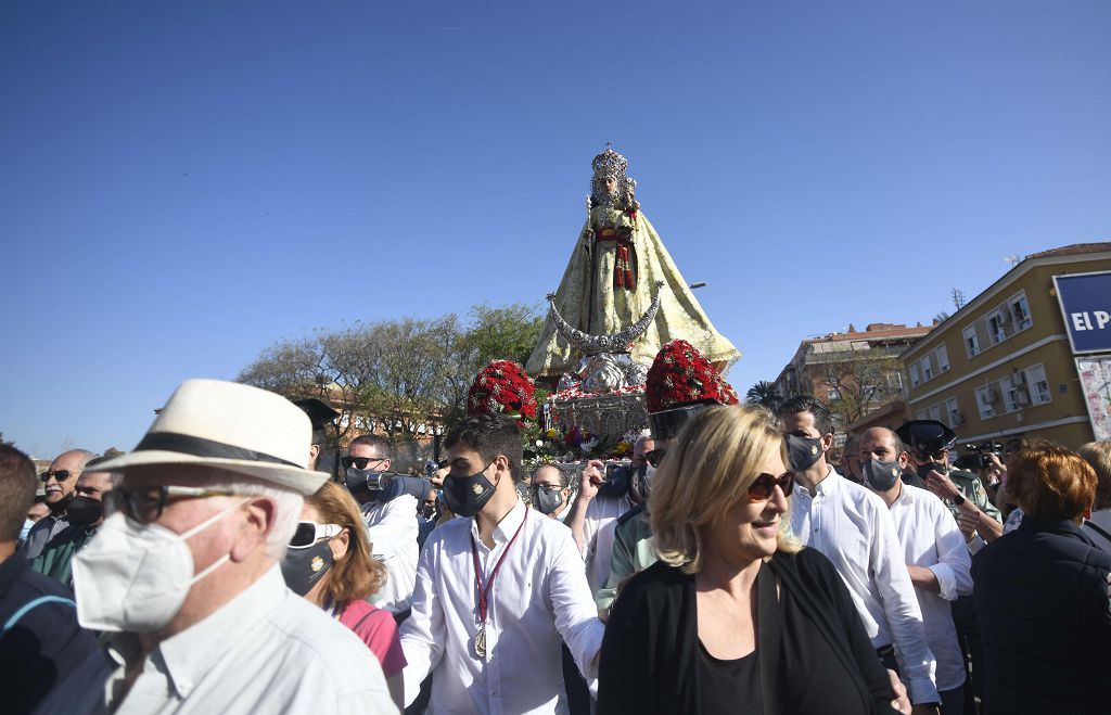 Así ha sido el regreso de la Virgen de la Fuensanta a su monasterio en Algezares