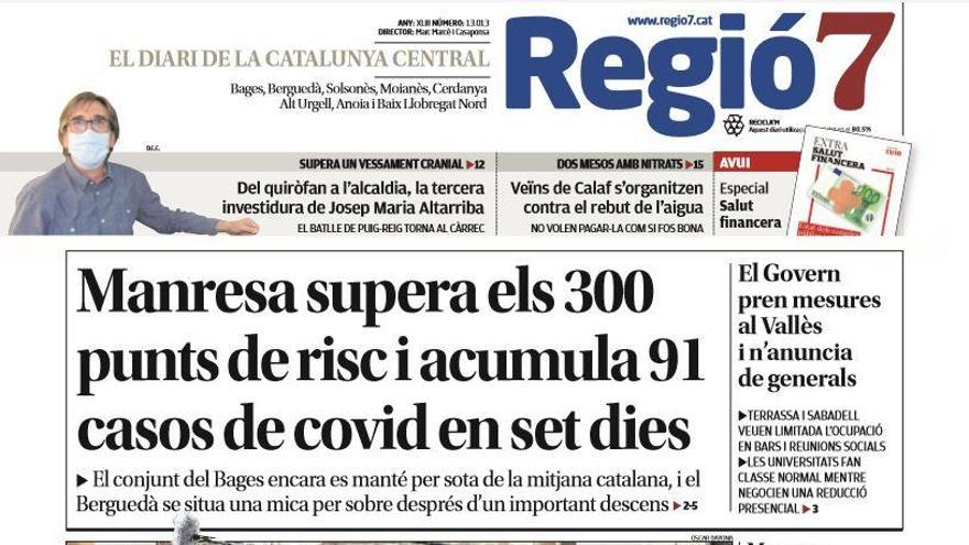 La portada de Regió7 d&#039;aquest dimarts, 13 d&#039;octubre