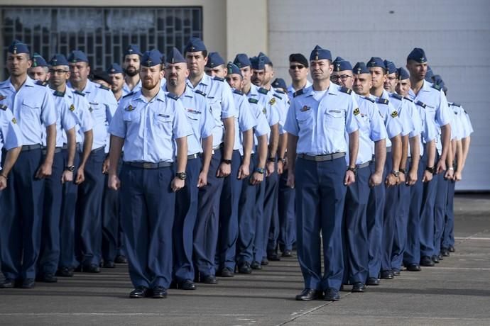 CANARIAS Y ECONOMIA 18-01-2019 BASE AEREA DE GANDO. TELDE-INGENIO. Ejército del Aire. Bienvenida del escuadrón del 10ª contingente del destacamento rappa en Sigonella.  FOTOS: JUAN CASTRO