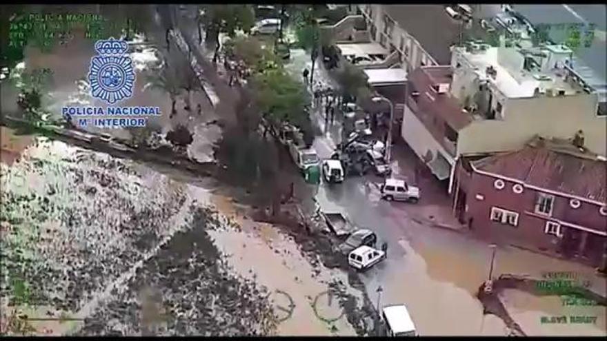 Vista aérea de Campanillas tras la inundación