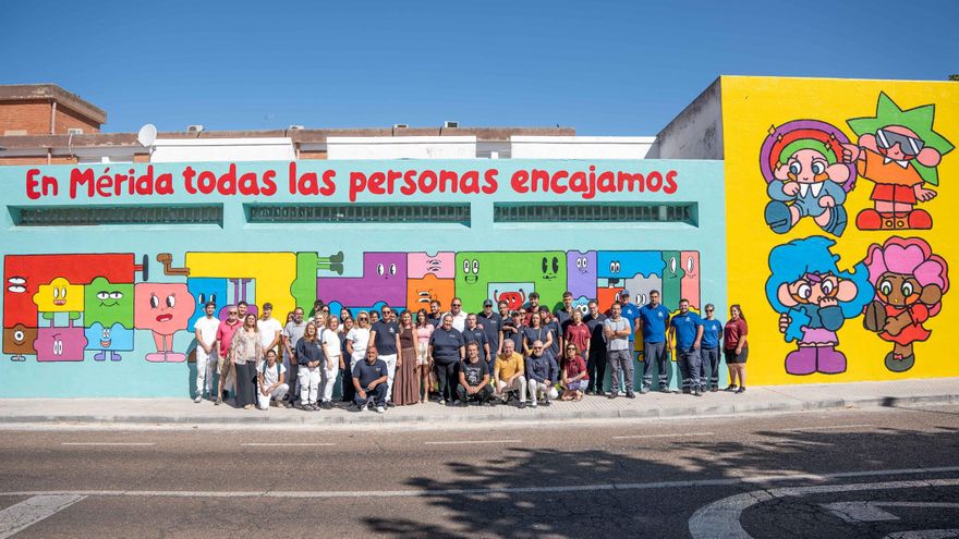 Un mural por la inclusión: "En Mérida todos encajamos"