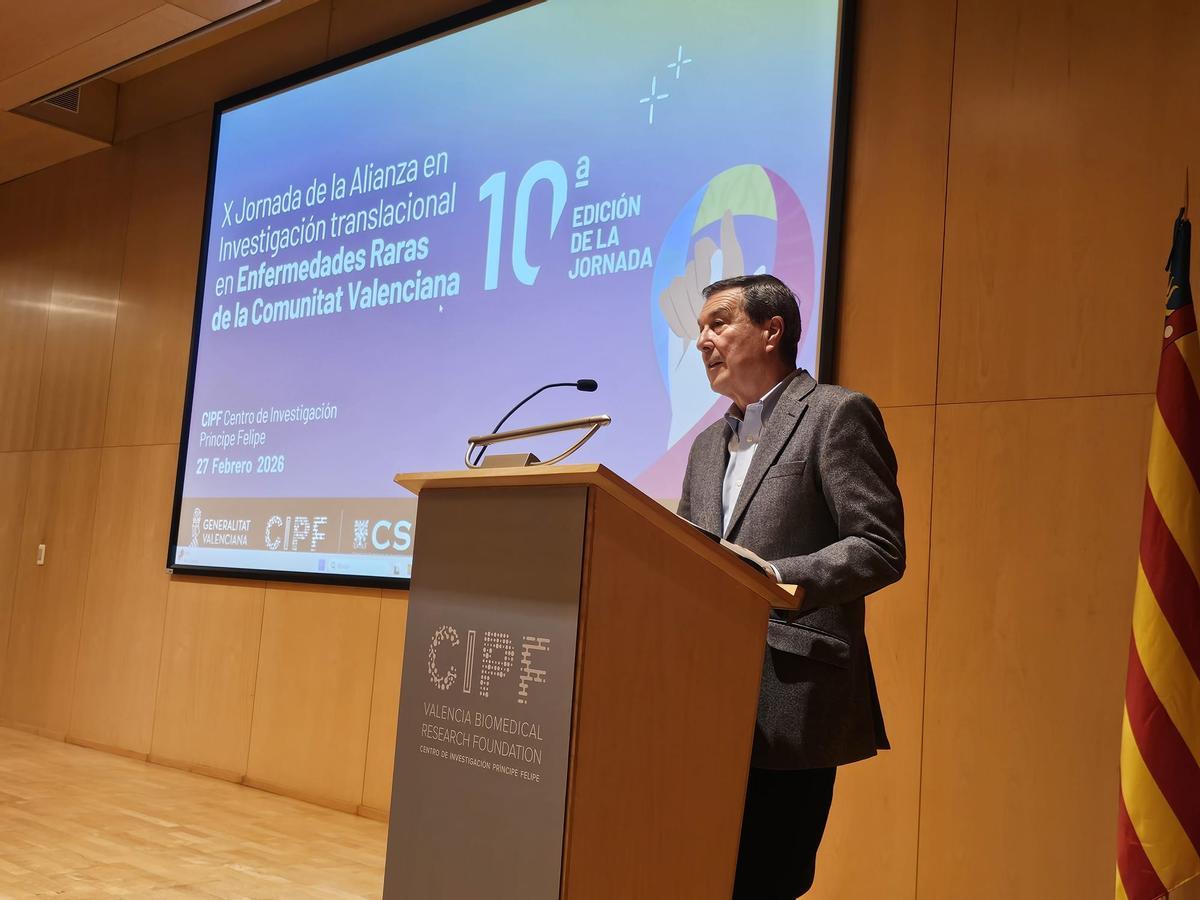 El conseller de Sanidad, Marciano Gómez, en la jornada de enfermedades raras