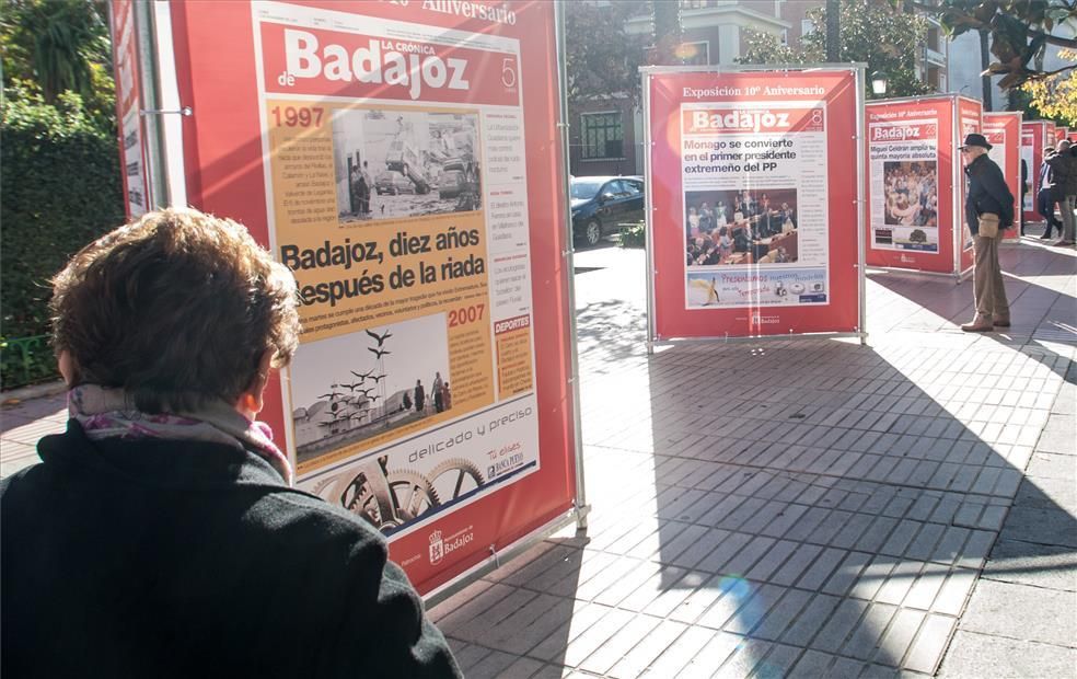 Exposición de portada del X aniversario de La Crónica de Badajoz