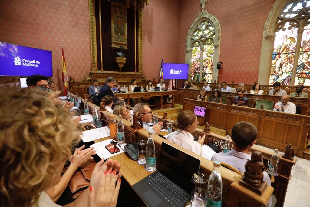 Minuto de silencio en el Consell de Mallorca en memoria de Virginia Eza