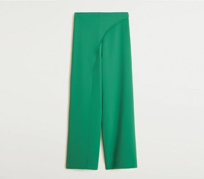 Pantalón verde con doble capa, de Mango
