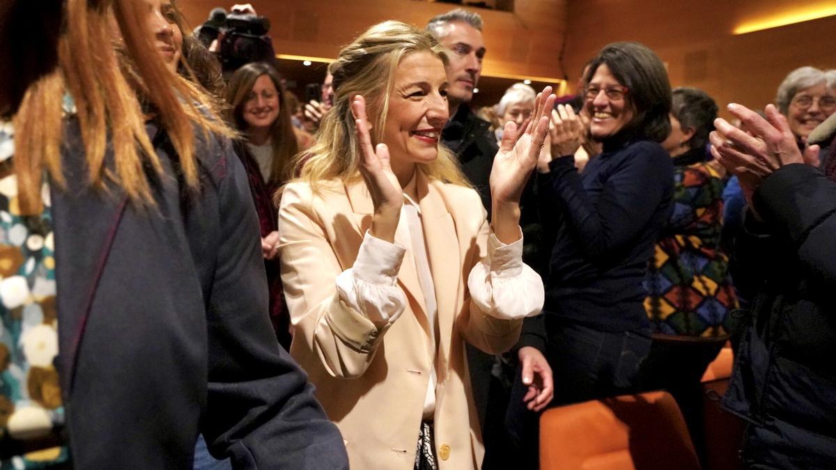 Acto de escucha de la plataforma Sumar en Valladolid con la presencia de la vicepresidenta del Gobierno y ministra de Trabajo y Economía Social, Yolanda Díaz.