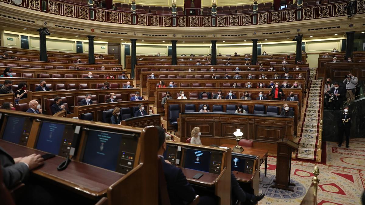 Una vista del hemiciclo del Congreso de los Diputados.