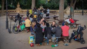 Ambiente en el parque de la Ciutadella de Barcelona, el sábado.