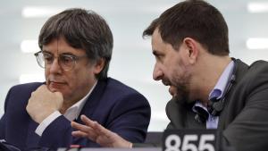 El expresident de la Generalitat, Carles Puigdemont, junto al exconseller Toni Comín.