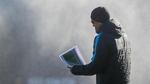 Luis Enrique durant l’entrenament a la ciutat esportiva de Sant Joan Despí.