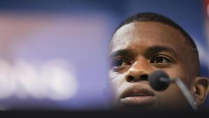 Semedo en la conferencia de prensa que ofreció en el estadio Alvalade de Lisboa.