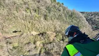 La búsqueda de la mujer que cayó al río en San Martín se intensifica entre El Entrego y Riaño