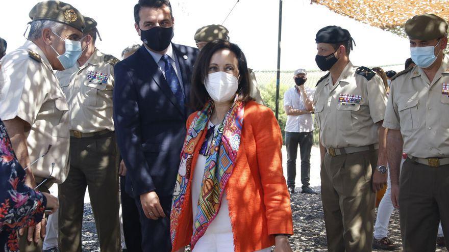 Visita de Margarita Robles a los terrenos de La Rinconada el17 de septiembre, donde se implantará la base logística del Ejército.