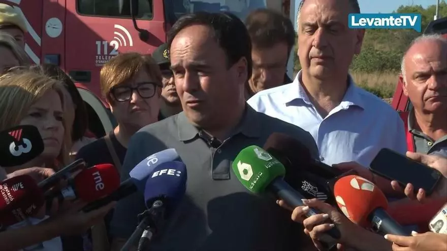 Pérez LLorca asiste a la reunión de coordinación en el Puesto de Mando Avanzado en Soneja