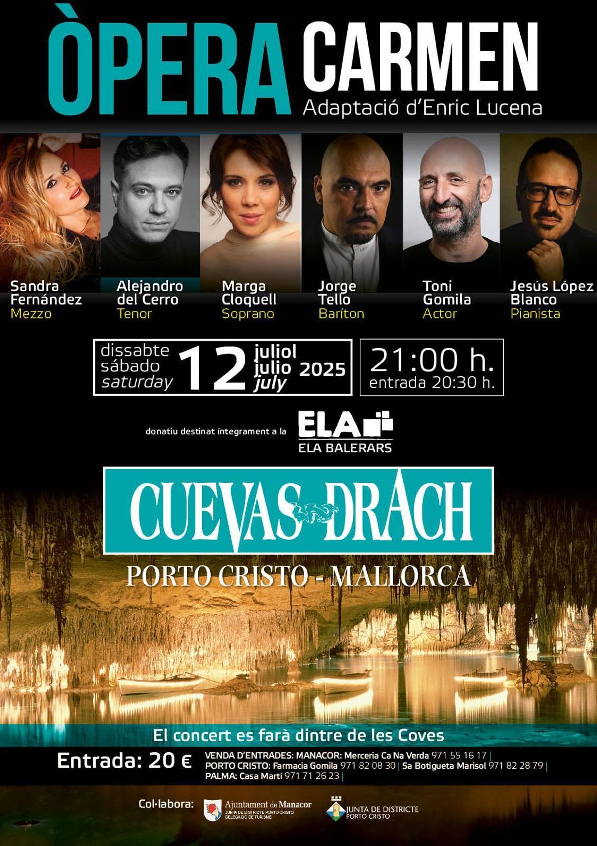 Cartel promocional del concierto, que se llevará a cabo el próximo sábado.