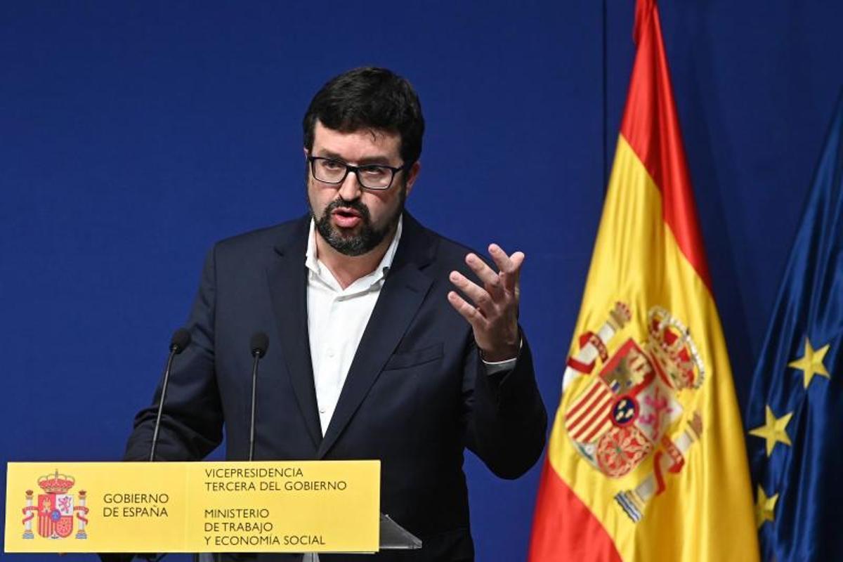 El secretario de Estado de Empleo y Economía Social, Joaquín Pérez Rey, el pasado 16 de abril de 2021 en la sede del ministerio.