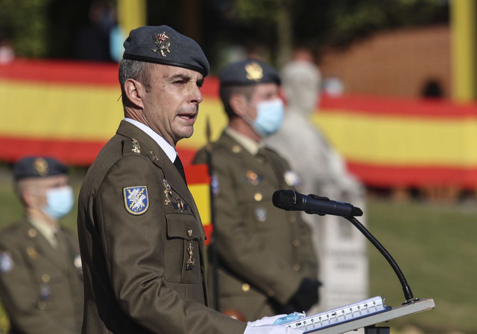 El coronel Gutiérrez Alcalá, en su primera alocución a los soldados del “Príncipe”. | Irma Collín