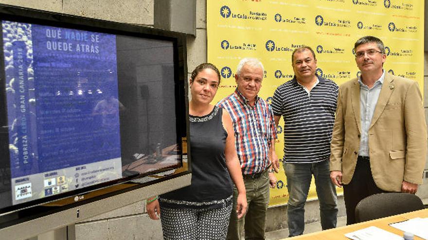 Isabel Bello, Carmelo Ramírez, Manuel Rodríguez y Richard Clouet, ayer en el Cicca.