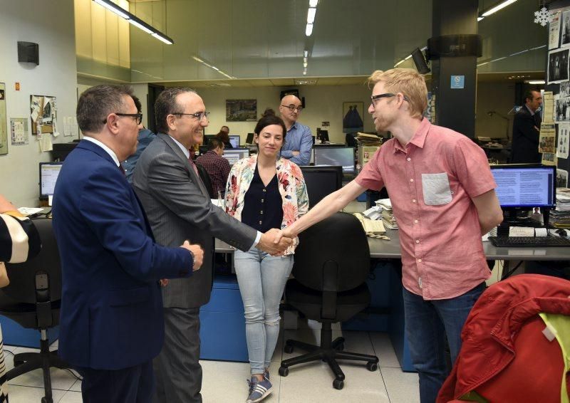 Visita de Javier Moll, presidente de Prensa Ibérica, a EL PERIÓDICO DE ARAGÓN