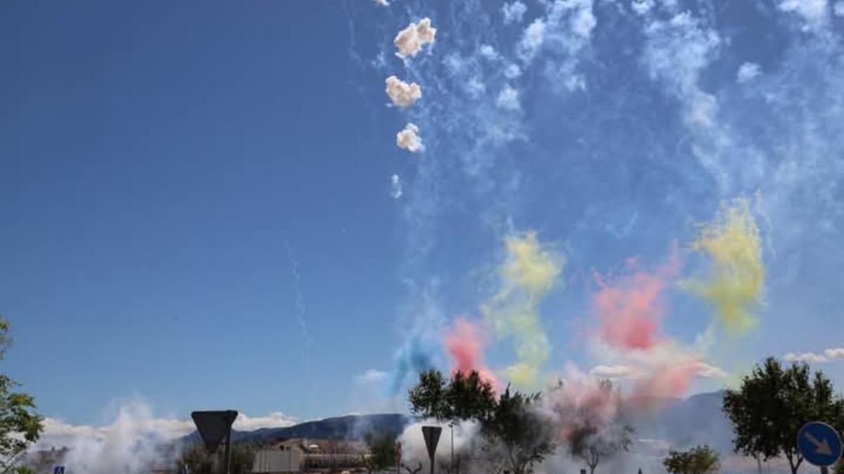 Un momento de la "mascletà" disparada el martes.