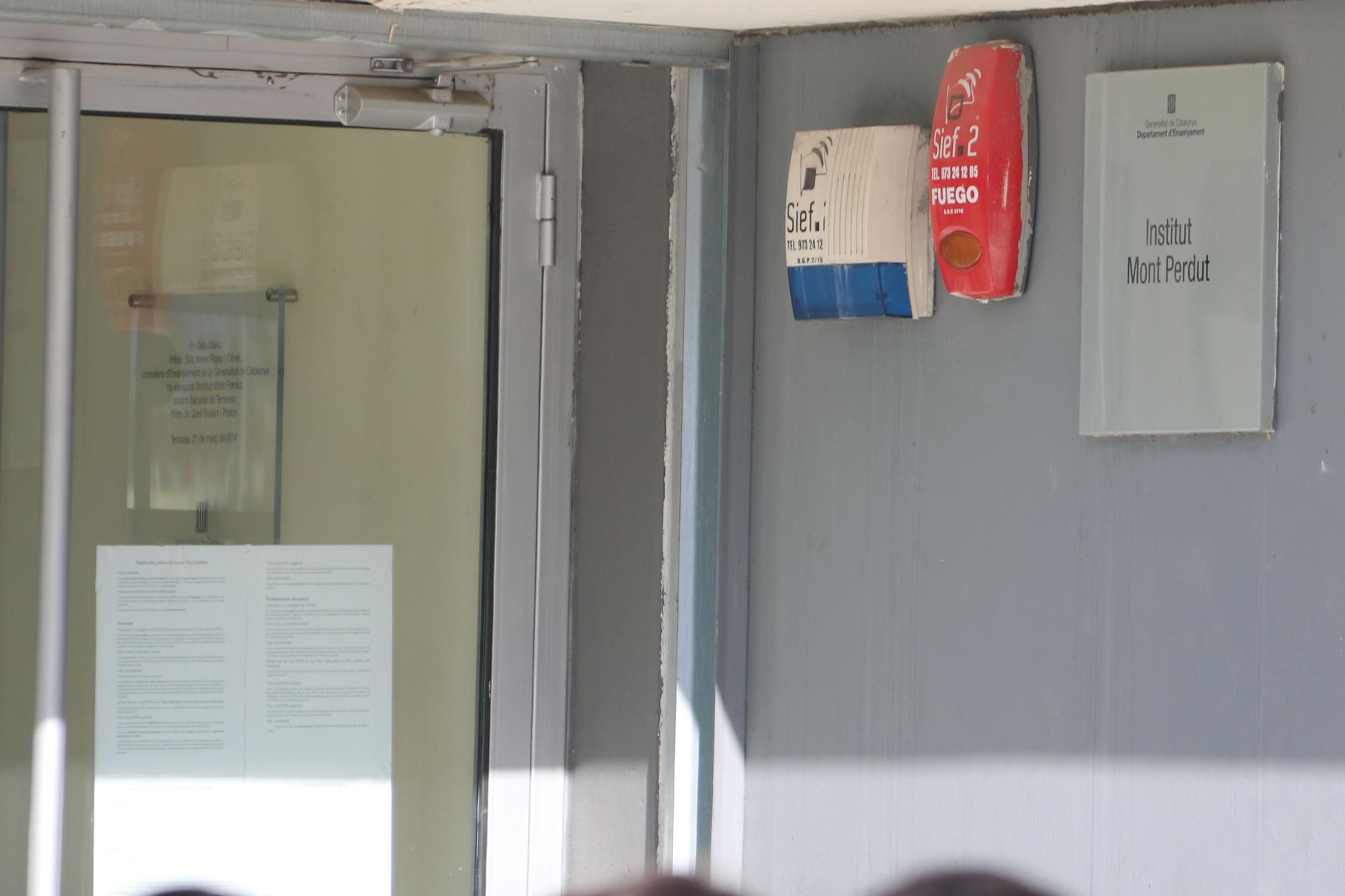 Plano detalle del sistema de seguridad del Instituto Mont Perdu de Terrassa