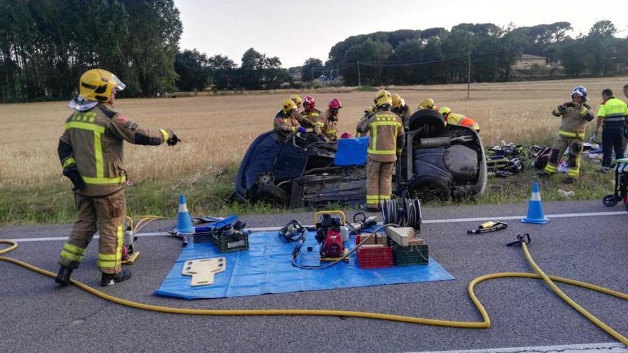 Els equips d&#039;emergència, en un accident d&#039;aquest 2019.