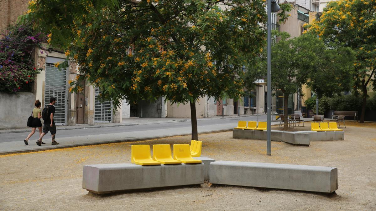 Aspecto actual del espacio donde estuvo la popular Casita Blanca, en Barcelona.