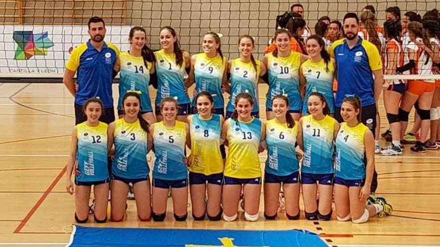 La selección femenina asturiana cadete de voleibol.